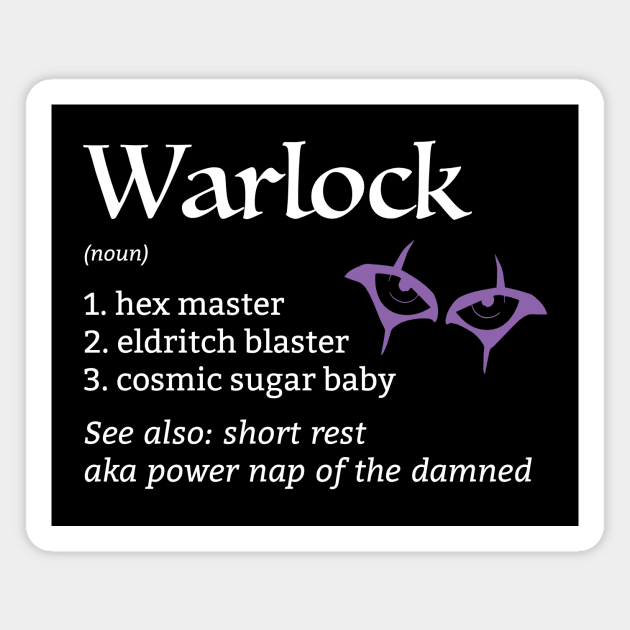 DnD Warlock Class Definition Magnet by Sunburst